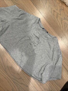 SHEIN Gray Distressed Crop Tee